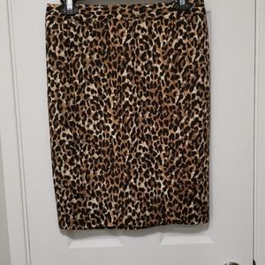Leopard print pencil skirt
